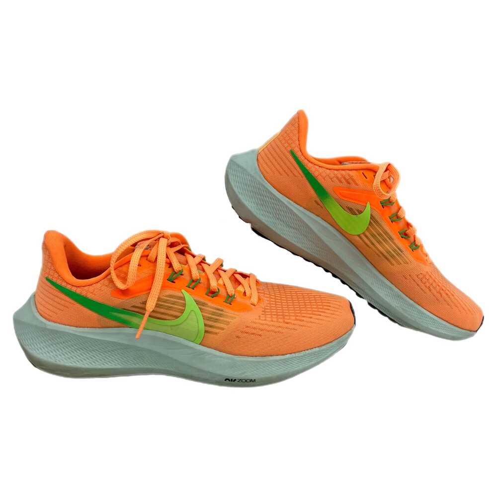Nike Orange Green Sneakers Air Zoom Pegasus 39 Lace Up Round Toe | Womens 7